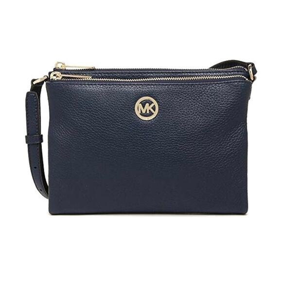 Michael Kors Fulton Crossbody Navy Leather - Picture 1 of 12